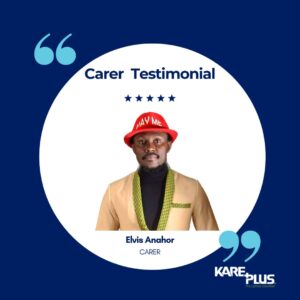 Graphic design on a carer's testimonial